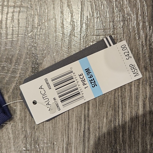 NWT Nautica Boys sz 6/9M Striped One Piece Bodysuit 100% cotton - Picture 3 of 6